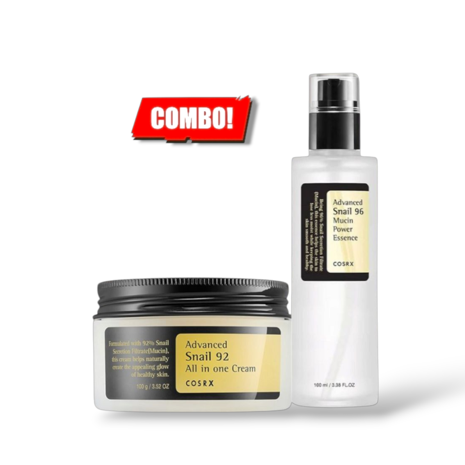 COSRX Advanced Snail 96 Mucin Power Essence 100mL & Advanced Snail 92 All In One Cream 100g COMBO