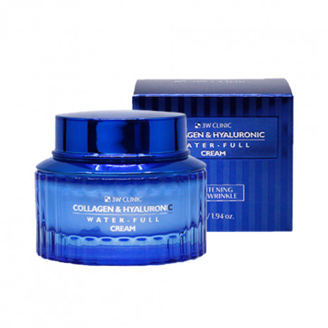 3W Clinic Collagen and Hyaluronic Water Full Whitening and Anti Wrinkle Cream 55g