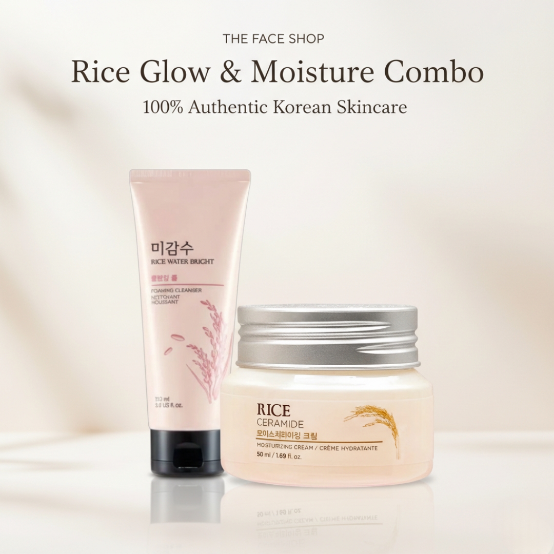 The Face Shop Rice Brightening Cleanser & Moisture Combo
