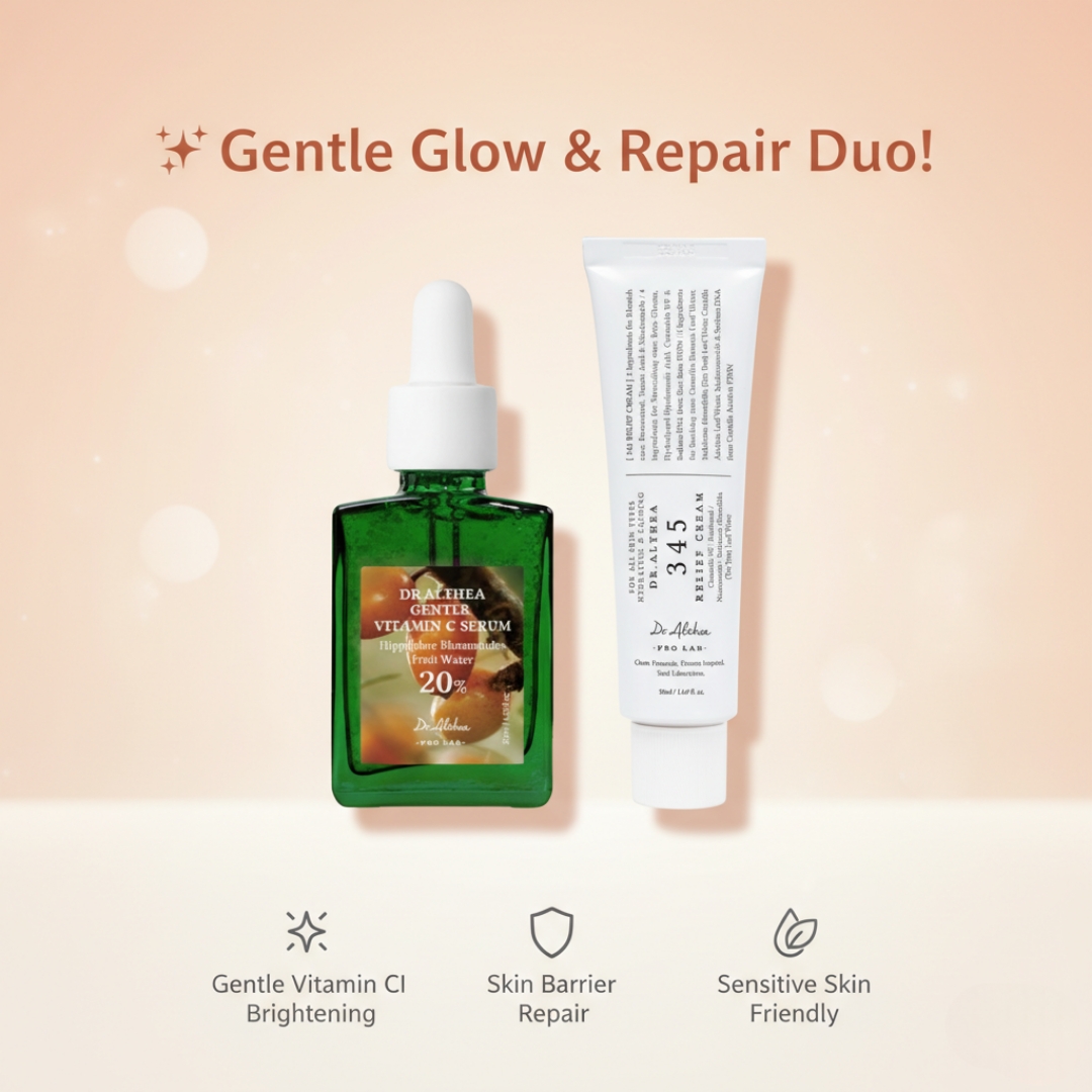 Dr. Althea - Gentle Vitamin C Serum 30ml + Dr. Althea - 345 Relief Cream 50ml Combo