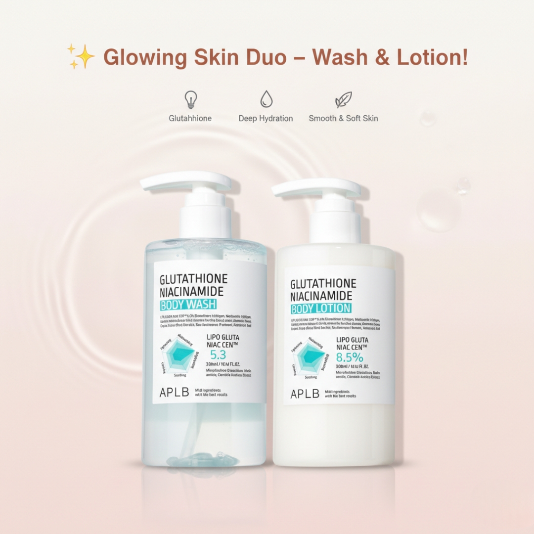 APLB Glutathione Niacinamide Body Wash + Body Lotion 300mL