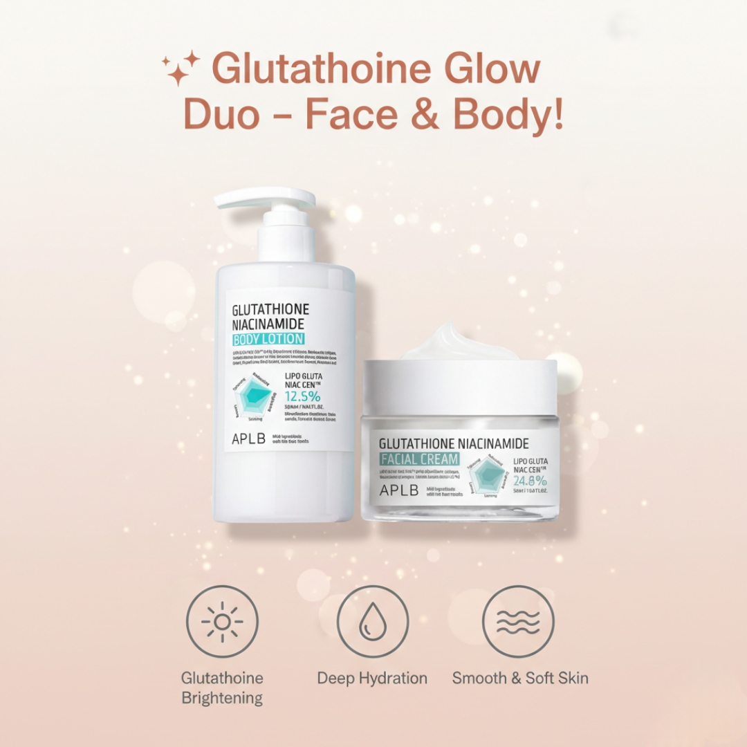 APLB Glutathione Niacinamide Facial Cream 55ml + Body Lotion 300mL