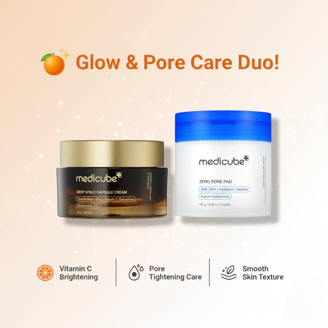 Medicube Deep VITA C Capsule Cream 55g + medicube - Zero Pore Pad 2.0 (70pcs) Combo