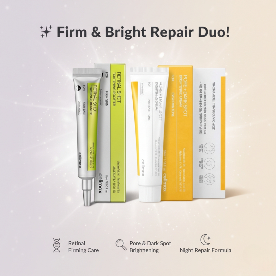 celimax - The Vita-A Retinal Shot Tightening Booster 15ml + celimax - Pore+Dark Spot Brightening Cream 35ml Combo