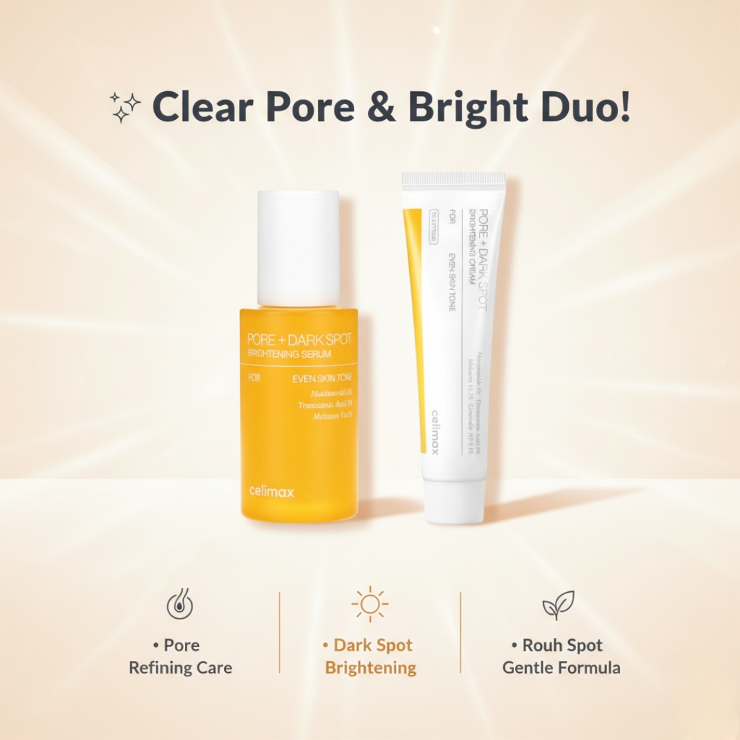 celimax - Pore + Dark Spot Brightening Serum 30ml + celimax - Pore+Dark Spot Brightening Cream 35ml Combo