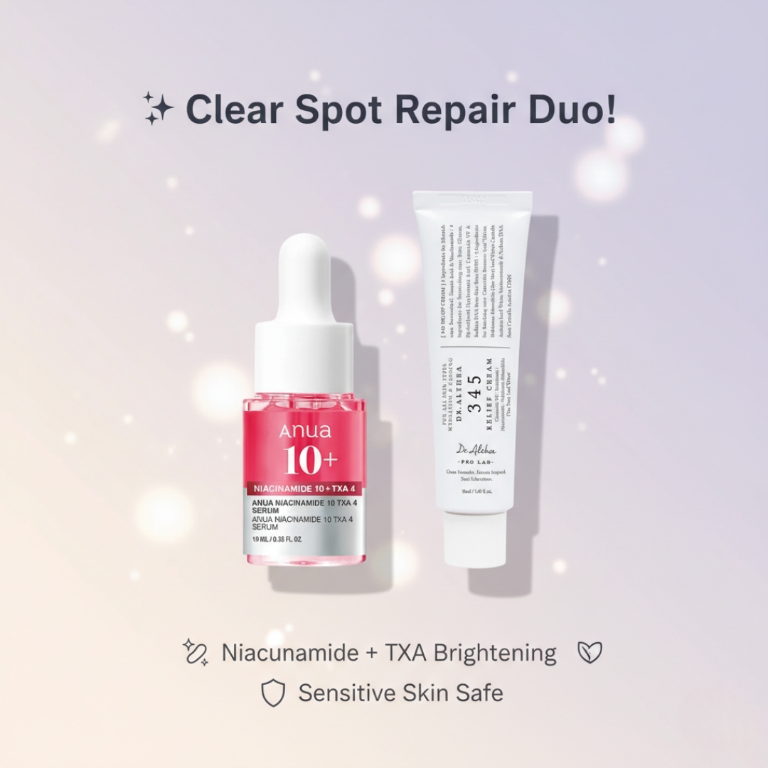 Anua - Niacinamide 10 TXA 4 Serum Mini 10ml + Dr. Althea - 345 Relief Cream 50ml Combo