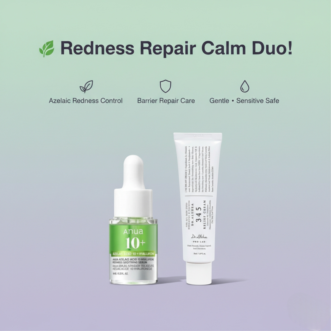 Anua - Azelaic Acid 10 Hyaluron Redness Soothing Serum Mini 10ml + Dr. Althea - 345 Relief Cream 50ml Combo