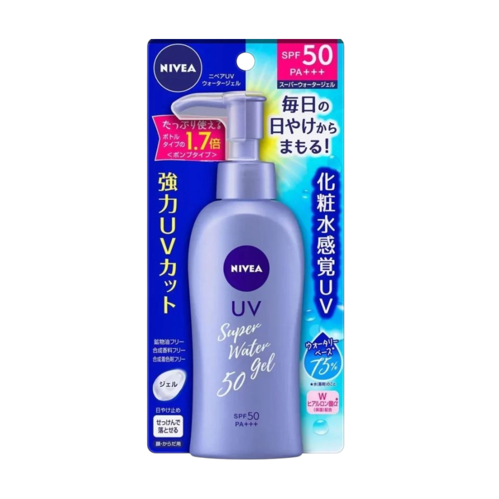 Nivea Sun Protect Super Water Gel Sunscreen Pump Bottle SPF50 PA+++ 140g