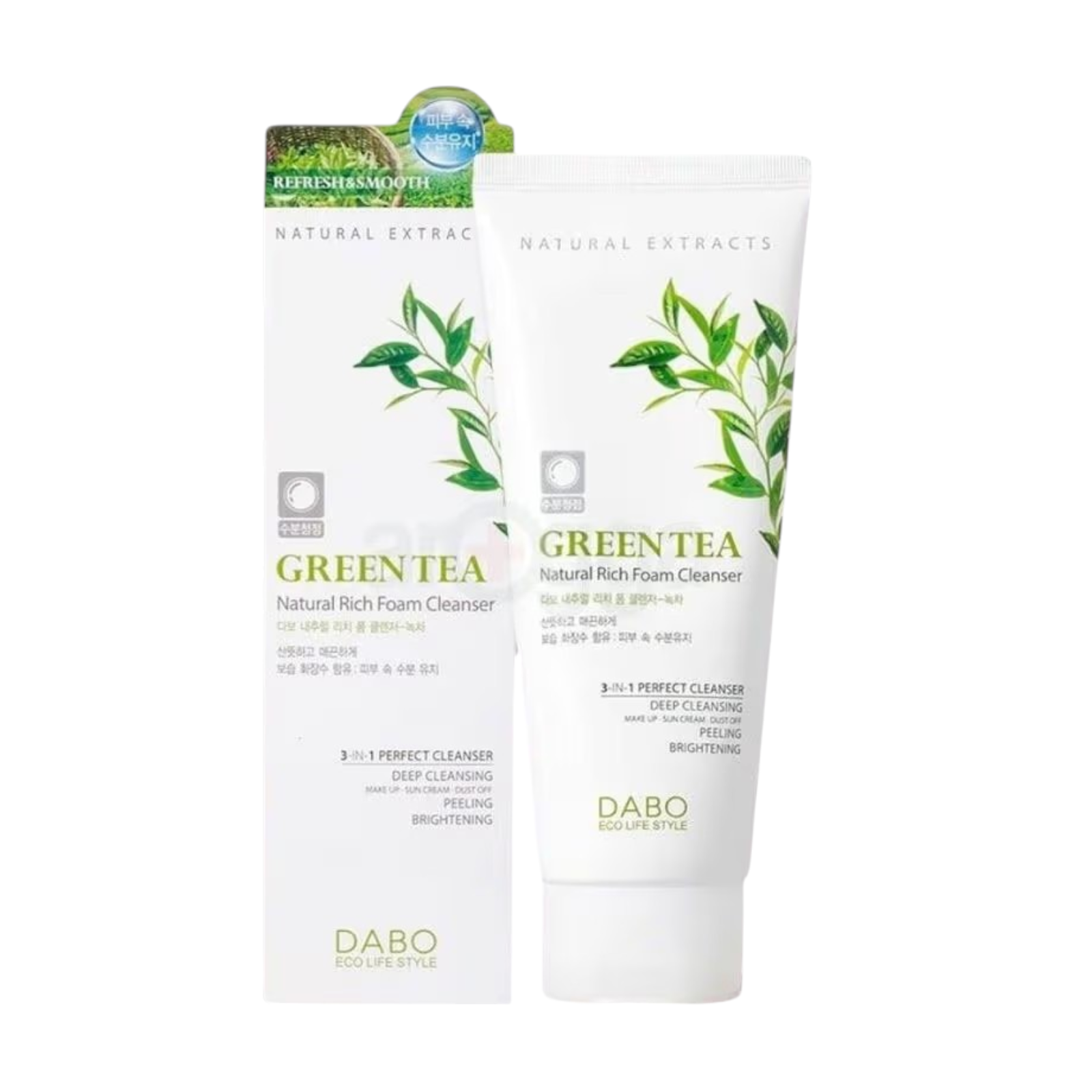 Dabo Natural Rich Foam Cleanser Green Tea 180ml 2