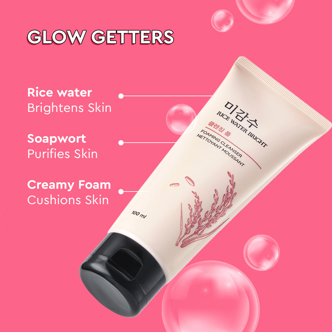 THE FACE SHOP - Rice Water Bright Facial Foaming Cleanser 100ml 4