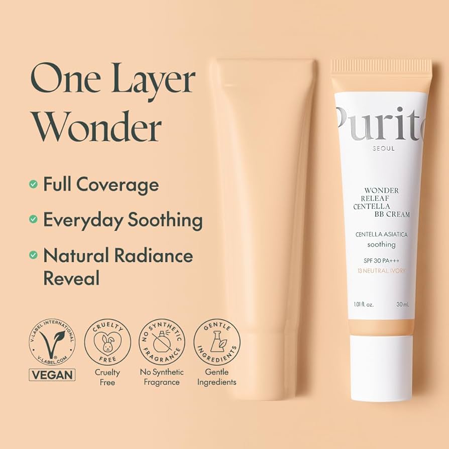 Purito SEOUL - Wonder Releaf Centella BB Cream SPF30 PA+++ (27 Sand Beige) 30ml 2