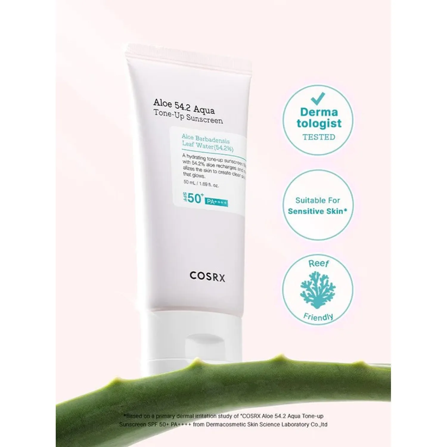 COSRX - Aloe 54.2 Aqua Tone-Up Sunscreen SPF50+ PA++++ 50ml 3