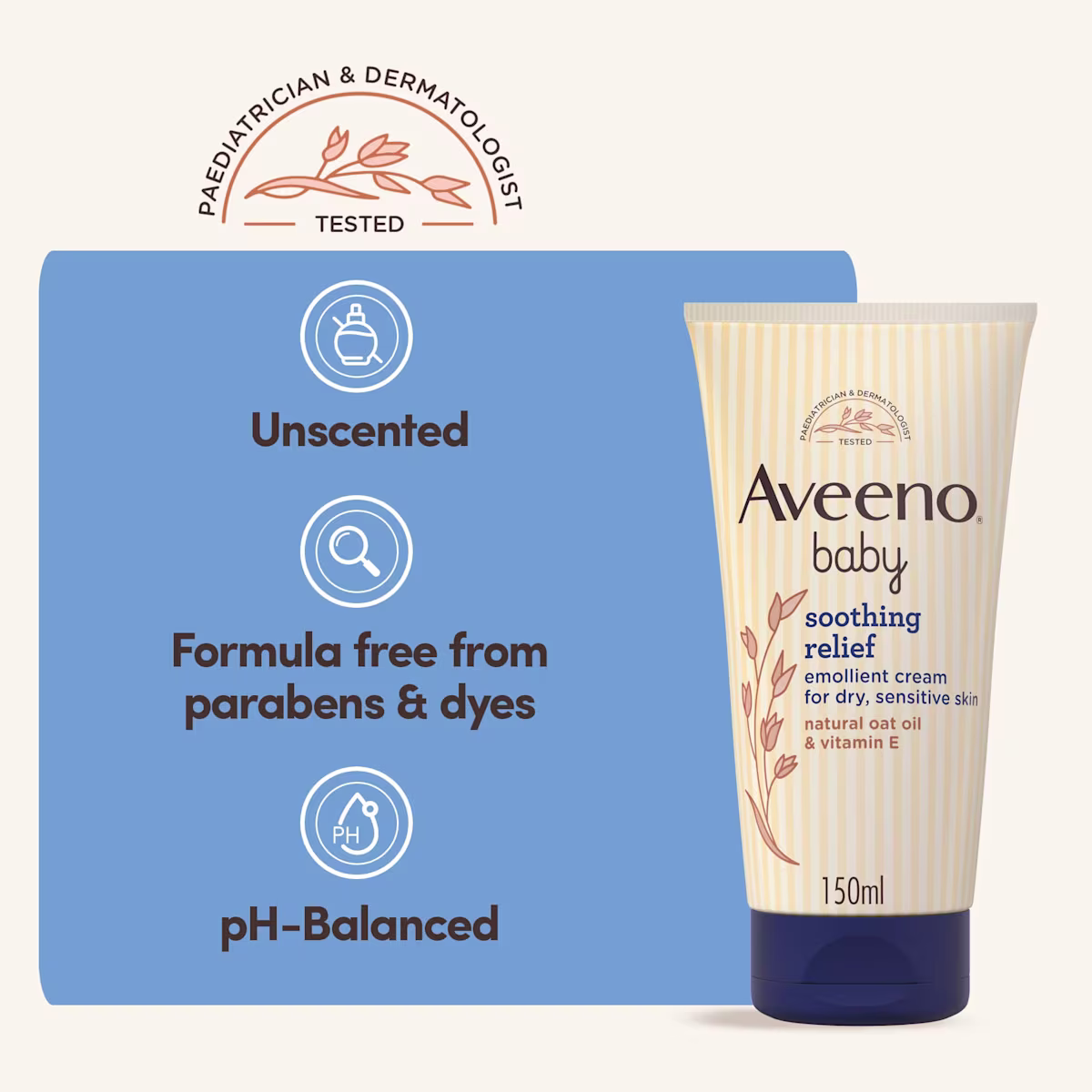 Aveeno Baby Soothing Relief Emollient Cream 150ml 3