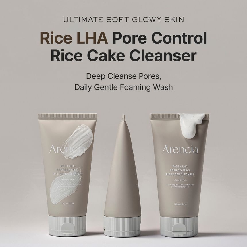Arencia - Rice + LHA Pore Control Rice Cake Cleanser 150g 2