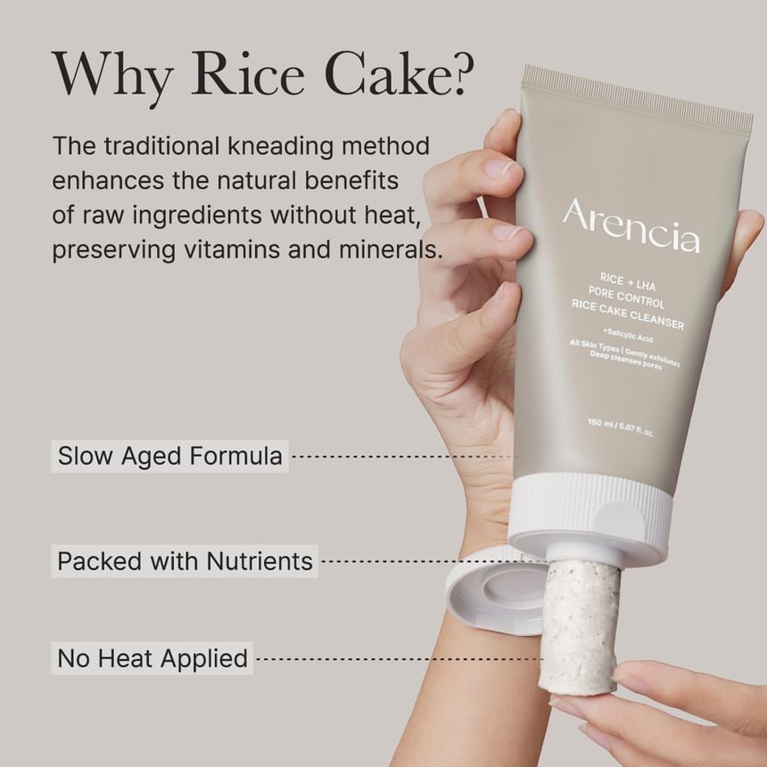 Arencia - Rice + LHA Pore Control Rice Cake Cleanser 150g 7