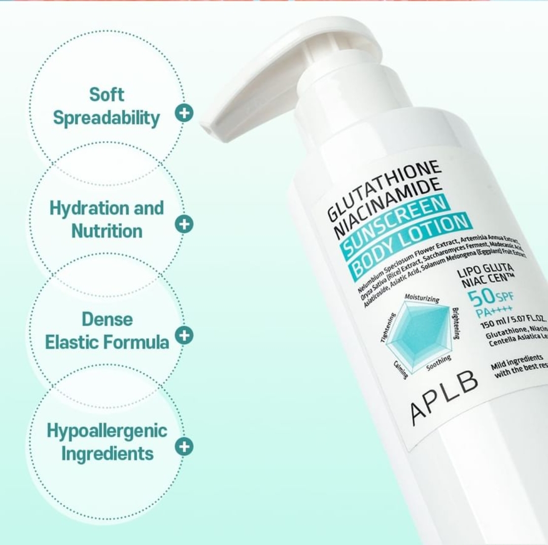 APLB - Glutathione Niacinamide Sunscreen Body Lotion 150ml 7