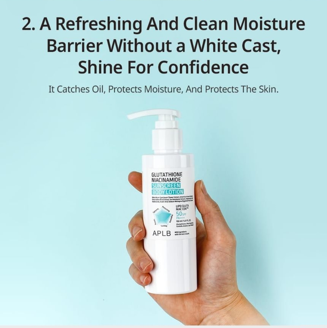 APLB - Glutathione Niacinamide Sunscreen Body Lotion 150ml 9