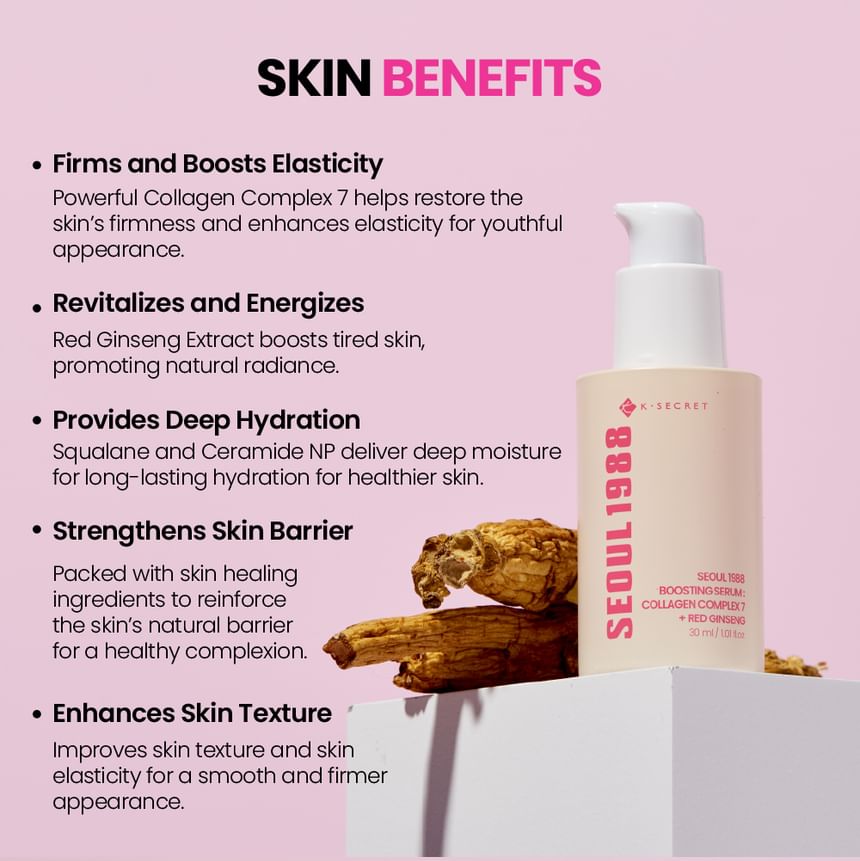 KSECRET - SEOUL 1988 Boosting Serum : Collagen Complex 7 + Red Ginseng 30ml  4