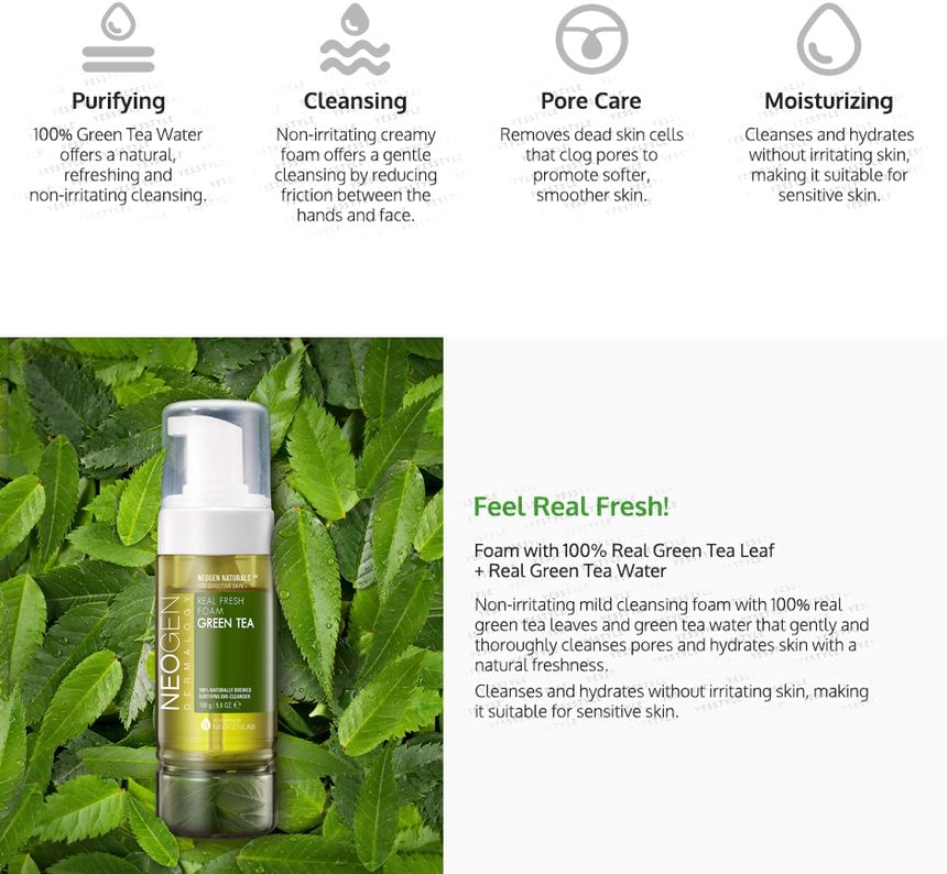 NEOGEN - Dermalogy Real Fresh Foam Cleanser Green Tea 160ml 6