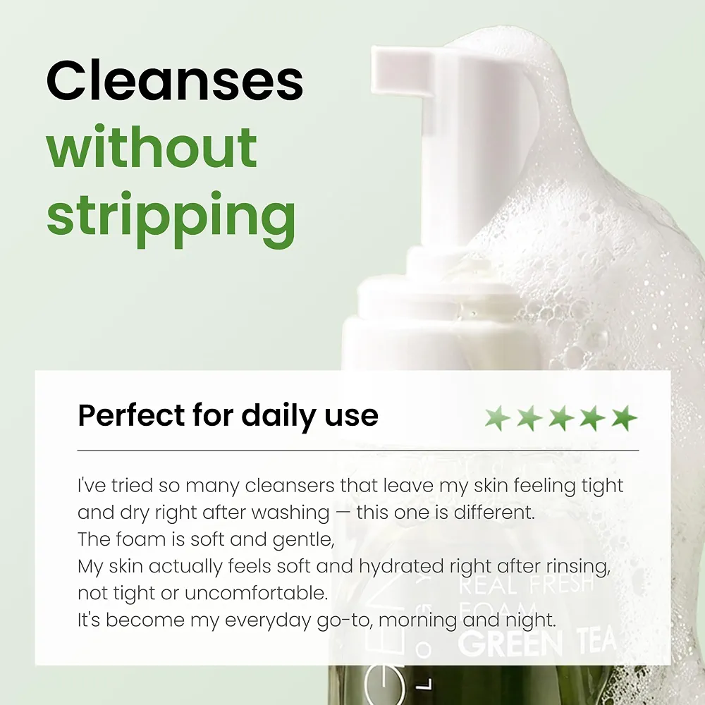 NEOGEN - Dermalogy Real Fresh Foam Cleanser Green Tea 160ml 9
