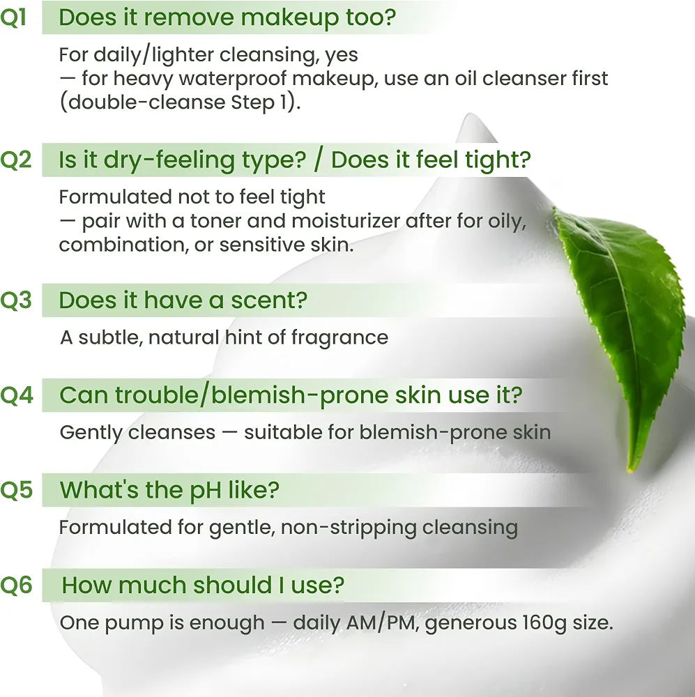 NEOGEN - Dermalogy Real Fresh Foam Cleanser Green Tea 160ml 11