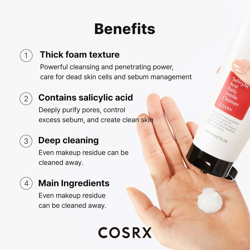 COSRX - Salicylic Acid Daily Gentle Cleanser 50ml 3