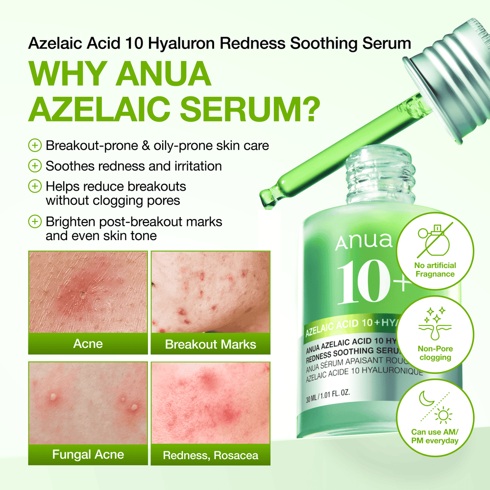 Anua - Azelaic Acid 10 Hyaluron Redness Soothing Serum 30ml  3