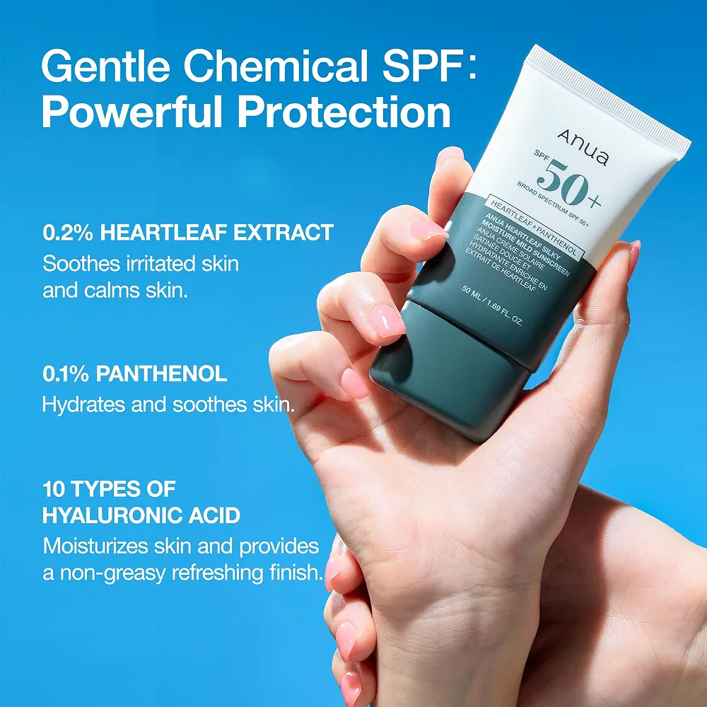 Anua - Heartleaf Silky Moisture Sun Cream 50ml 4