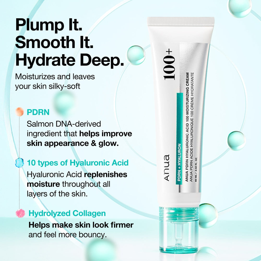 Anua - PDRN Hyaluronic Acid 100 Moisturizing Cream 60ml 3