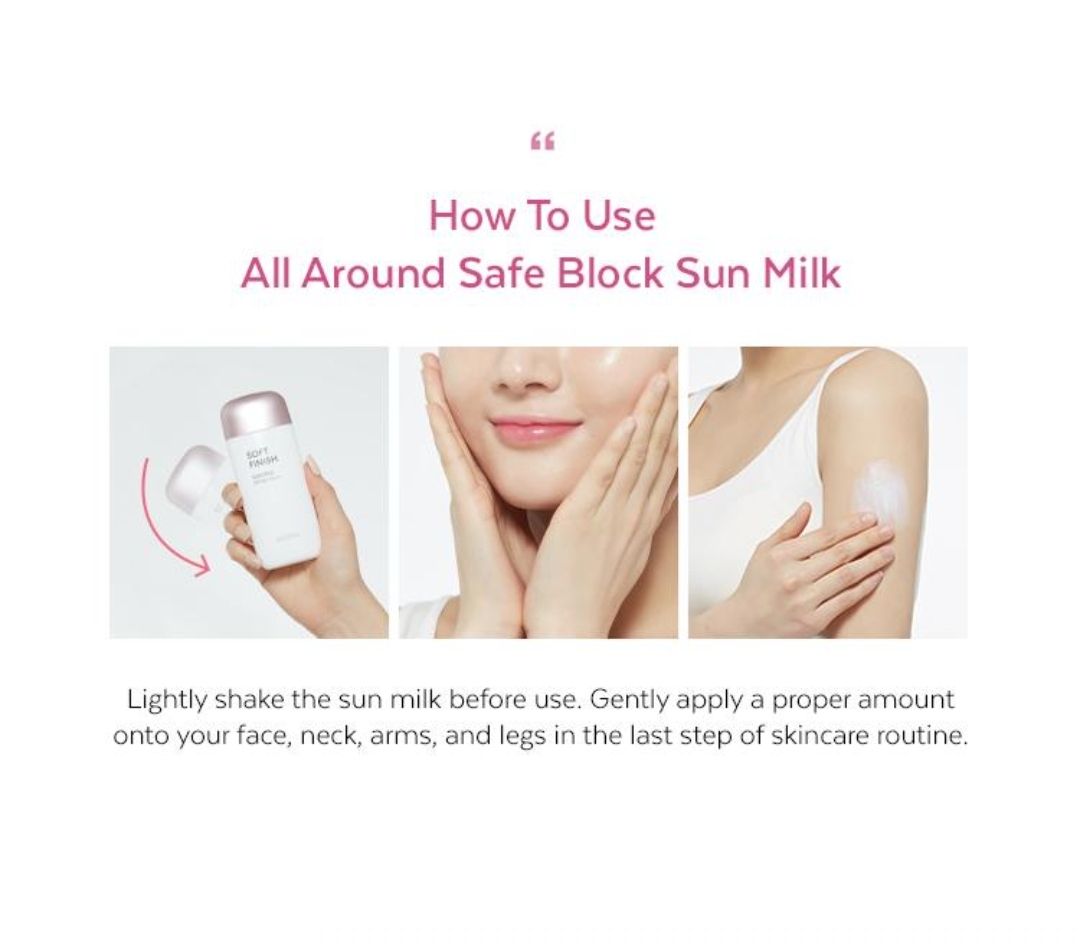 MISSHA - All-Around Safe Block Soft Finish Sun Milk SPF50+ PA+++ 70ml 8