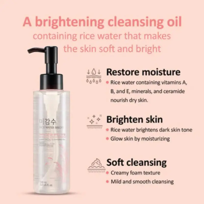 THE FACE SHOP - Rice Water Bright Light Facial Cleansing Oil 150ml 3