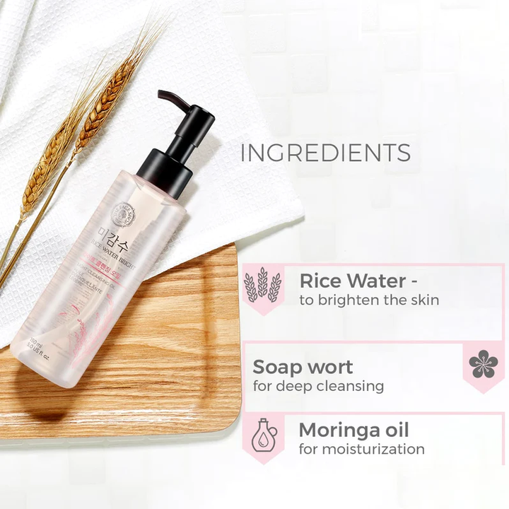 THE FACE SHOP - Rice Water Bright Light Facial Cleansing Oil 150ml 7