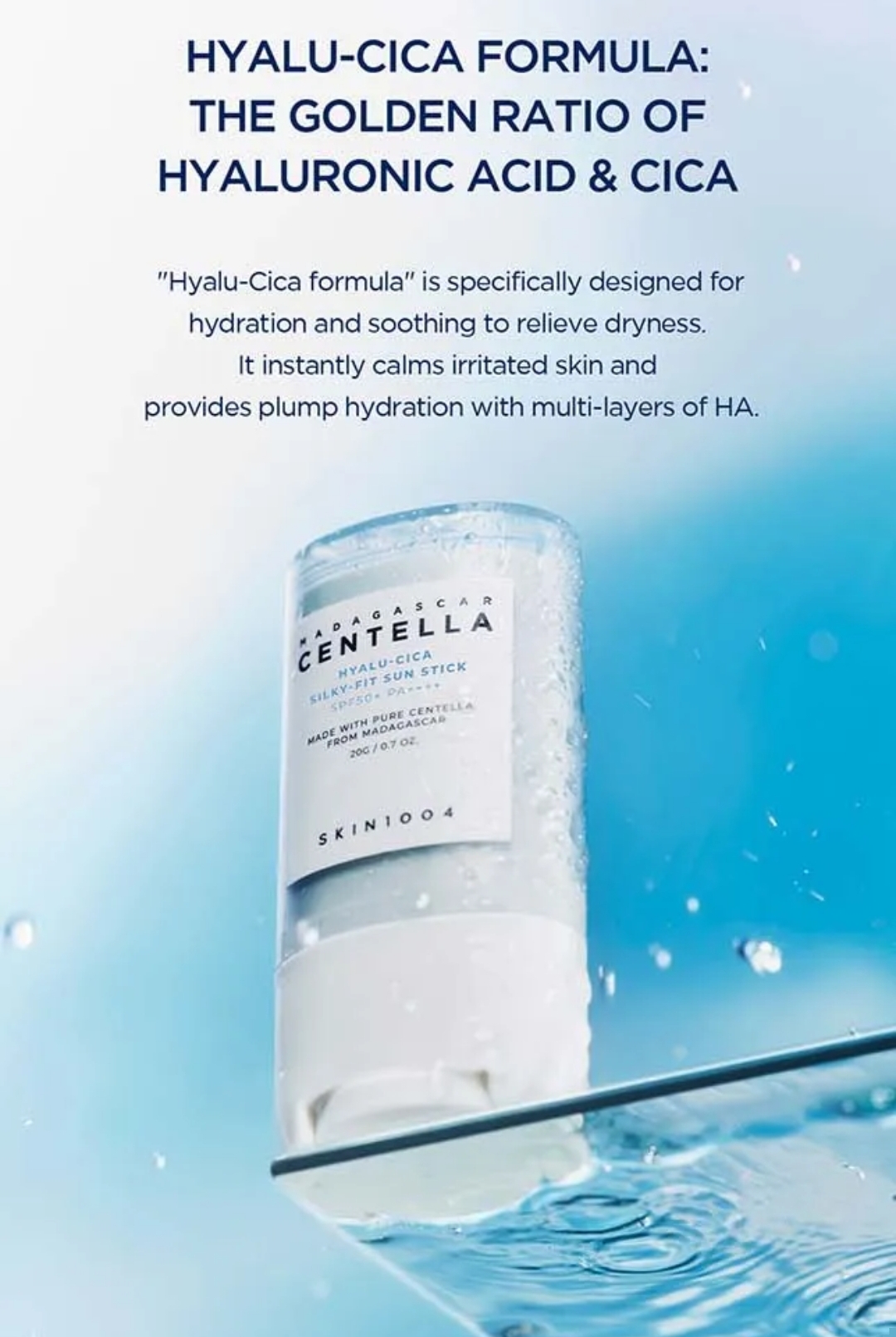 SKIN1004 - Madagascar Centella Hyalu-Cica Silky-Fit Sun Stick 20g 6