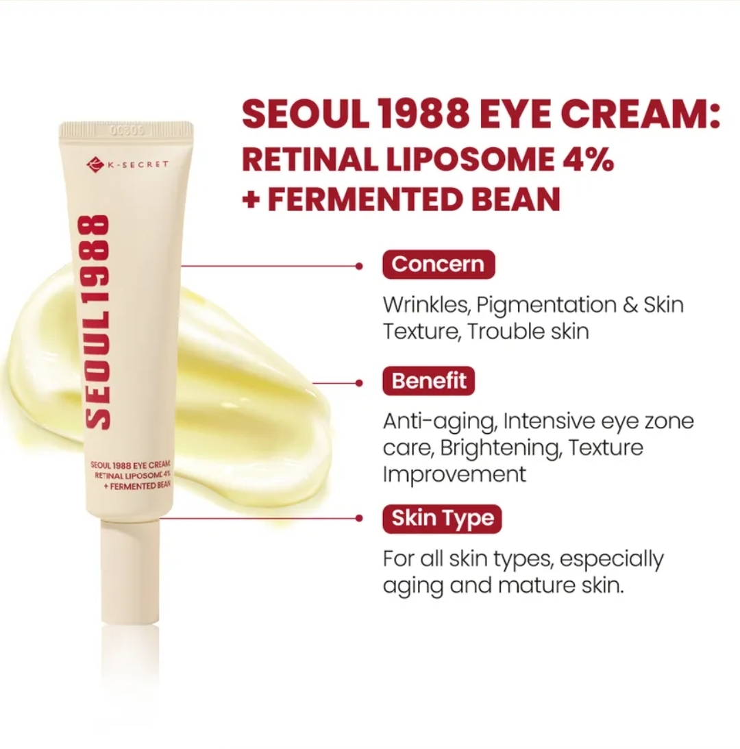 KSECRET - SEOUL 1988 Eye Cream : Retinal Liposome 4% + Fermented Bean 30ml 7