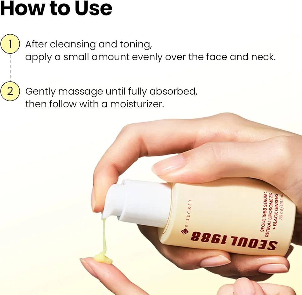 KSECRET - SEOUL 1988 Serum : Retinal Liposome 2% + Black Ginseng 30ml  9