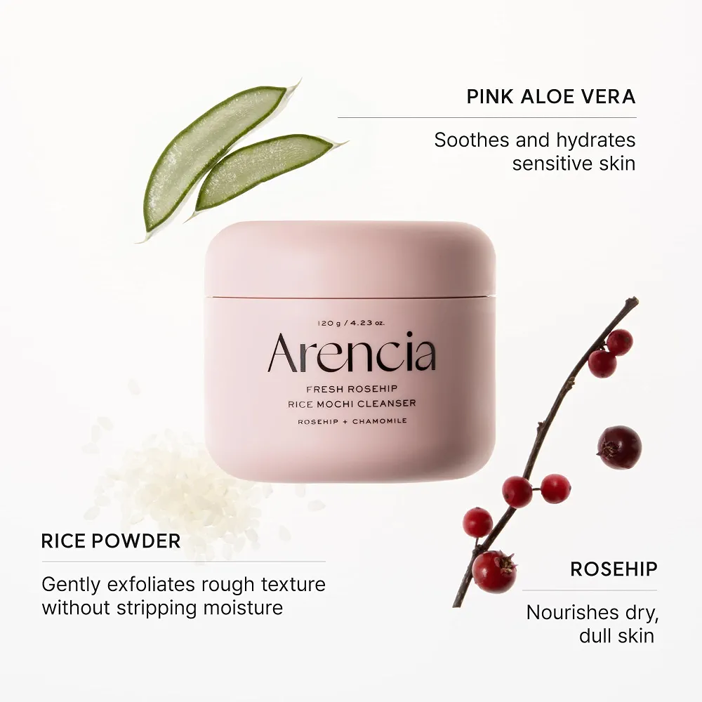 Arencia - Fresh Rosehip Rice Mochi Cleanser 120g 5