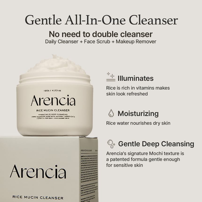 Arencia - Rice Mucin Cleanser 120g 2