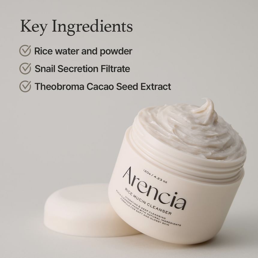 Arencia - Rice Mucin Cleanser 120g 4