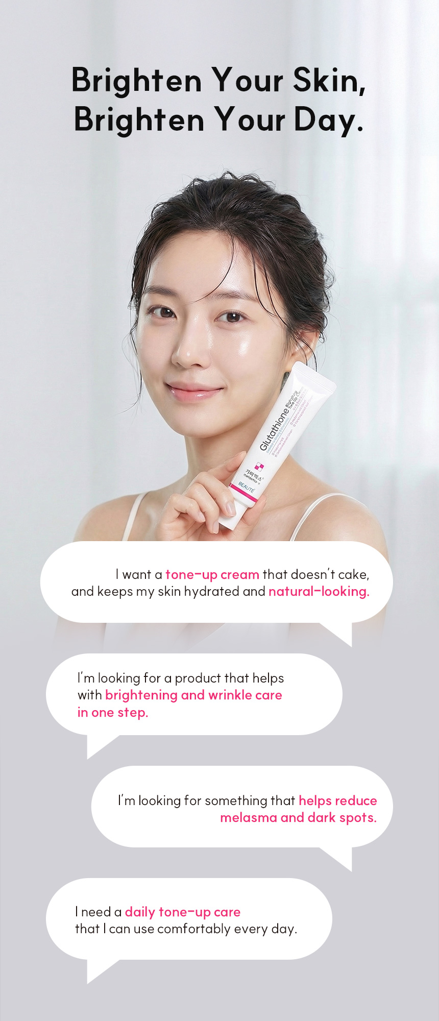 Beaute Melasma-X Glutathione Brightening Tone Up Cream 45ml 3