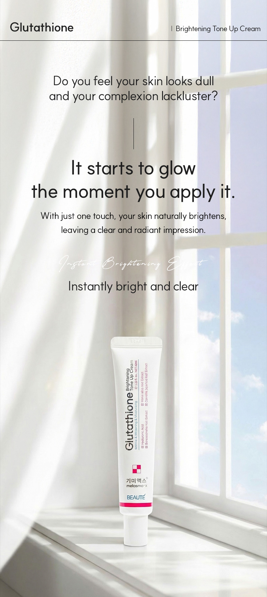 Beaute Melasma-X Glutathione Brightening Tone Up Cream 45ml 8