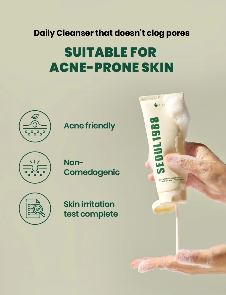 KSECRET - SEOUL 1988 Cleansing Foam : Pine Cica 1% + Probiotics 150ml 5