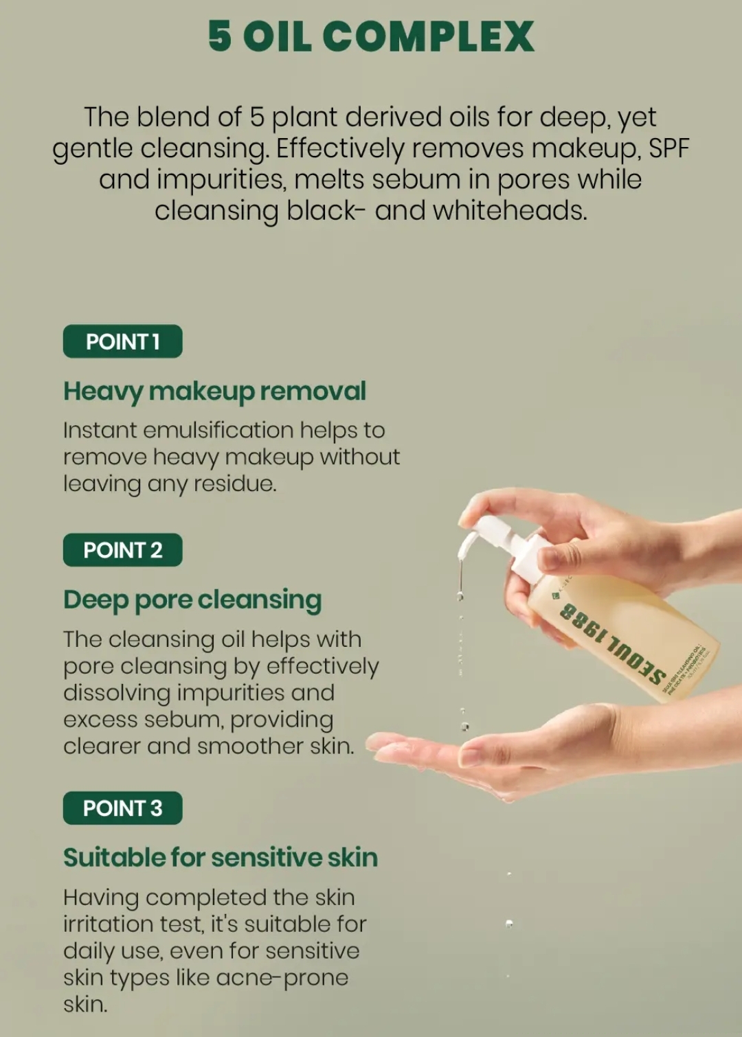 KSECRET - SEOUL 1988 Cleansing Oil : Pine Cica 1% + Probiotics 200ml 5