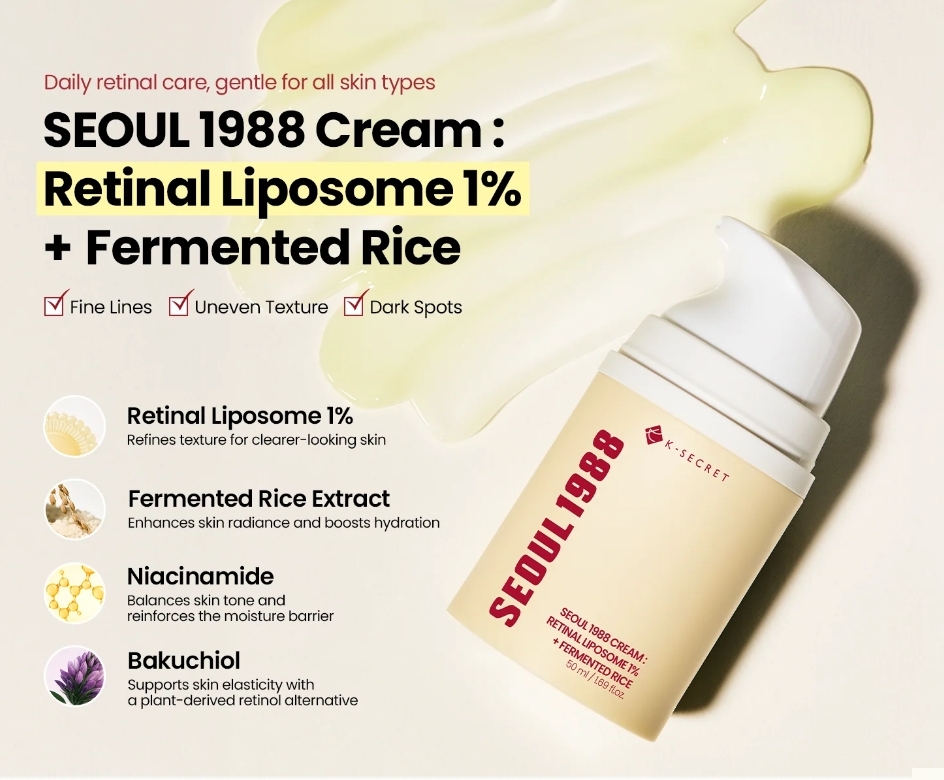 KSECRET - SEOUL 1988 Cream : Retinal Liposome 1% + Fermented Rice 50ml 2