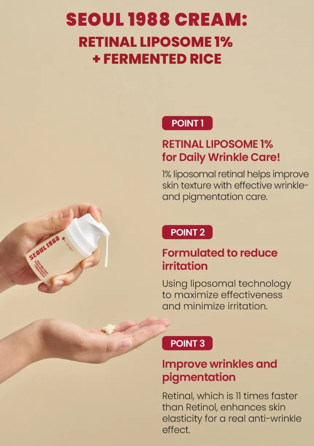 KSECRET - SEOUL 1988 Cream : Retinal Liposome 1% + Fermented Rice 50ml 6