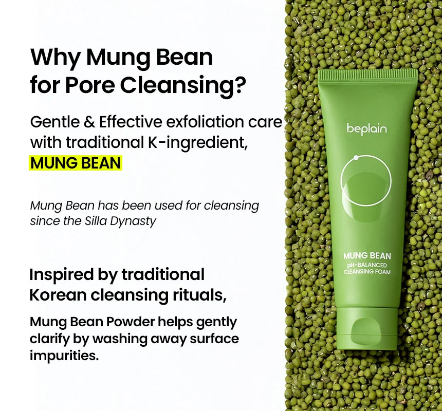 beplain - Mung Bean pH-balanced Cleansing Foam 80ml 3