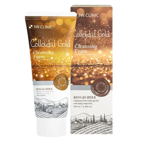 3W CLINIC Colloidal Gold Cleansing Foam 100ml 2