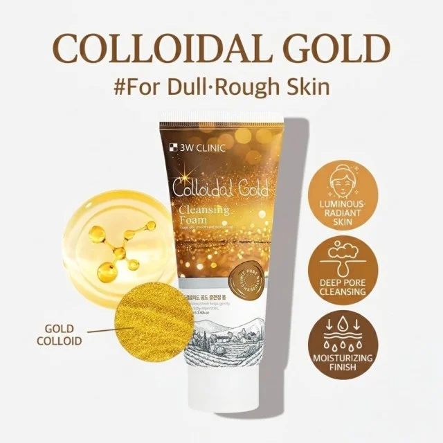 3W CLINIC Colloidal Gold Cleansing Foam 100ml 3