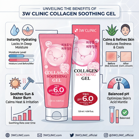 3W CLINIC pH 6.0 Collagen Soothing Gel 120ml 3