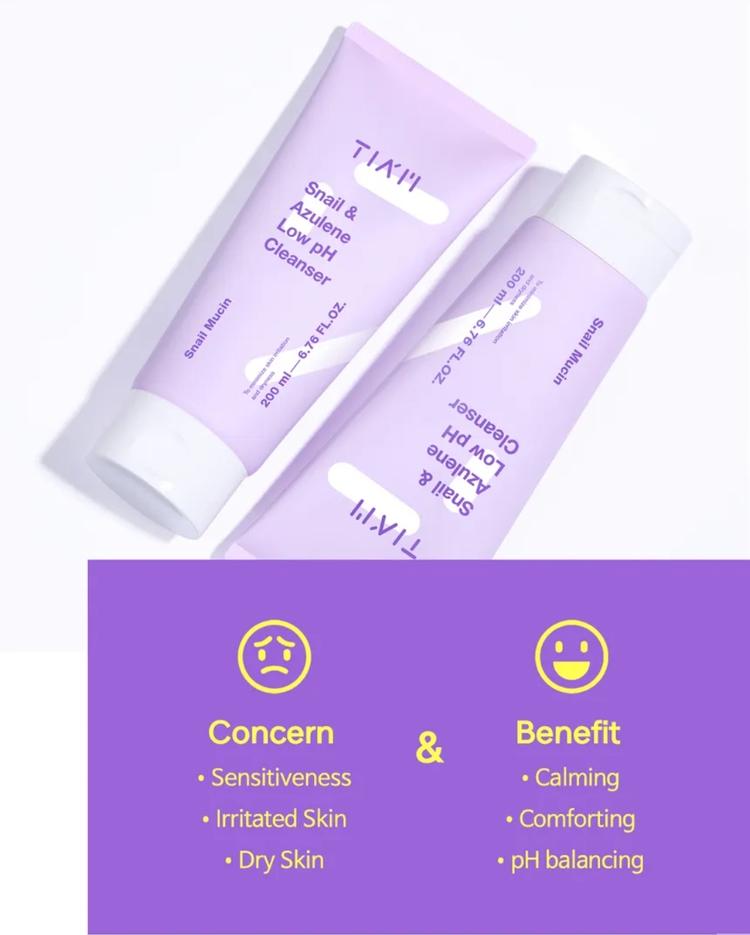 TIA'M - Snail & Azulene Low pH Cleanser 200ml 3