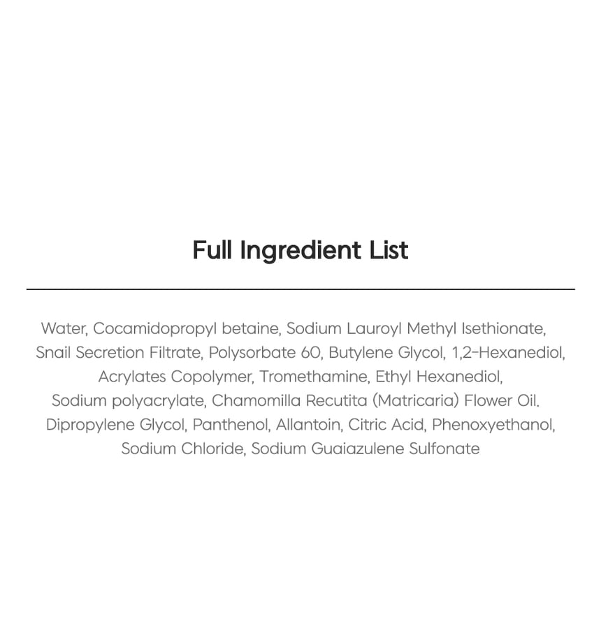 TIA'M - Snail & Azulene Low pH Cleanser 200ml 11